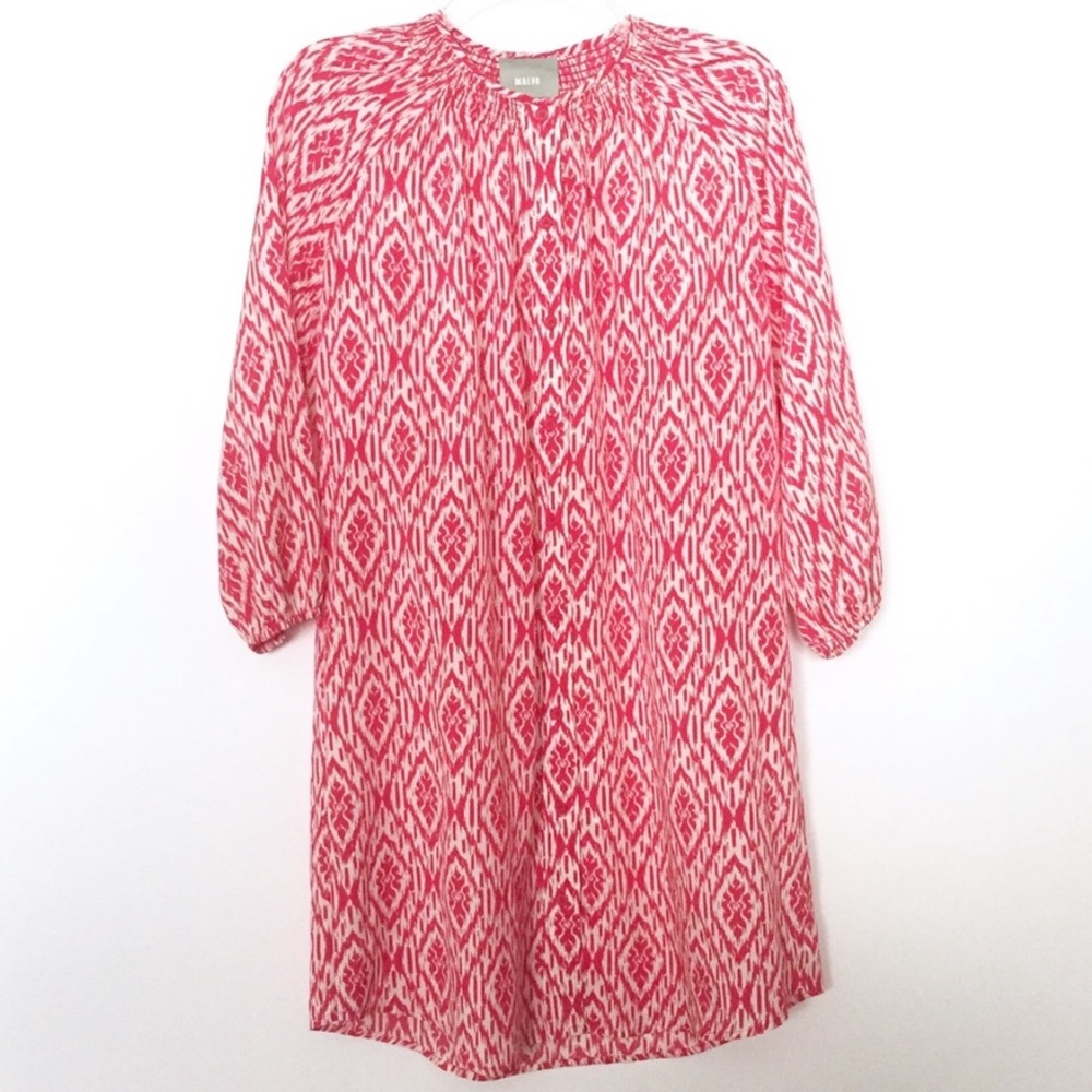 Anthropologie Maeve Ikat Frequencies Shirtdress S